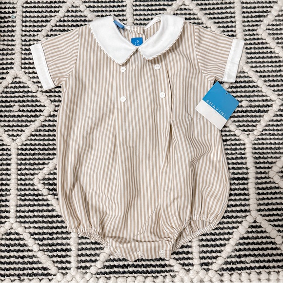 Anavini Other - Anavini Khaki Striped Bubble 18 months Neutral Color